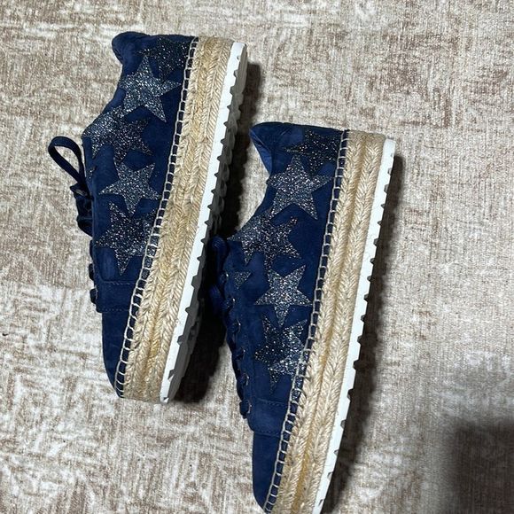 Suede Sneakers Marc Fisher Maevel Blue Star Suede Espadrille bottoms 7.5 - Picture 7 of 15